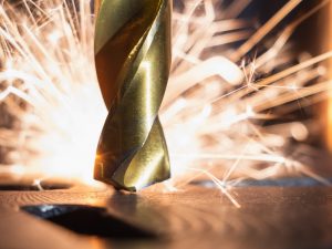 Drillbit creating sparks